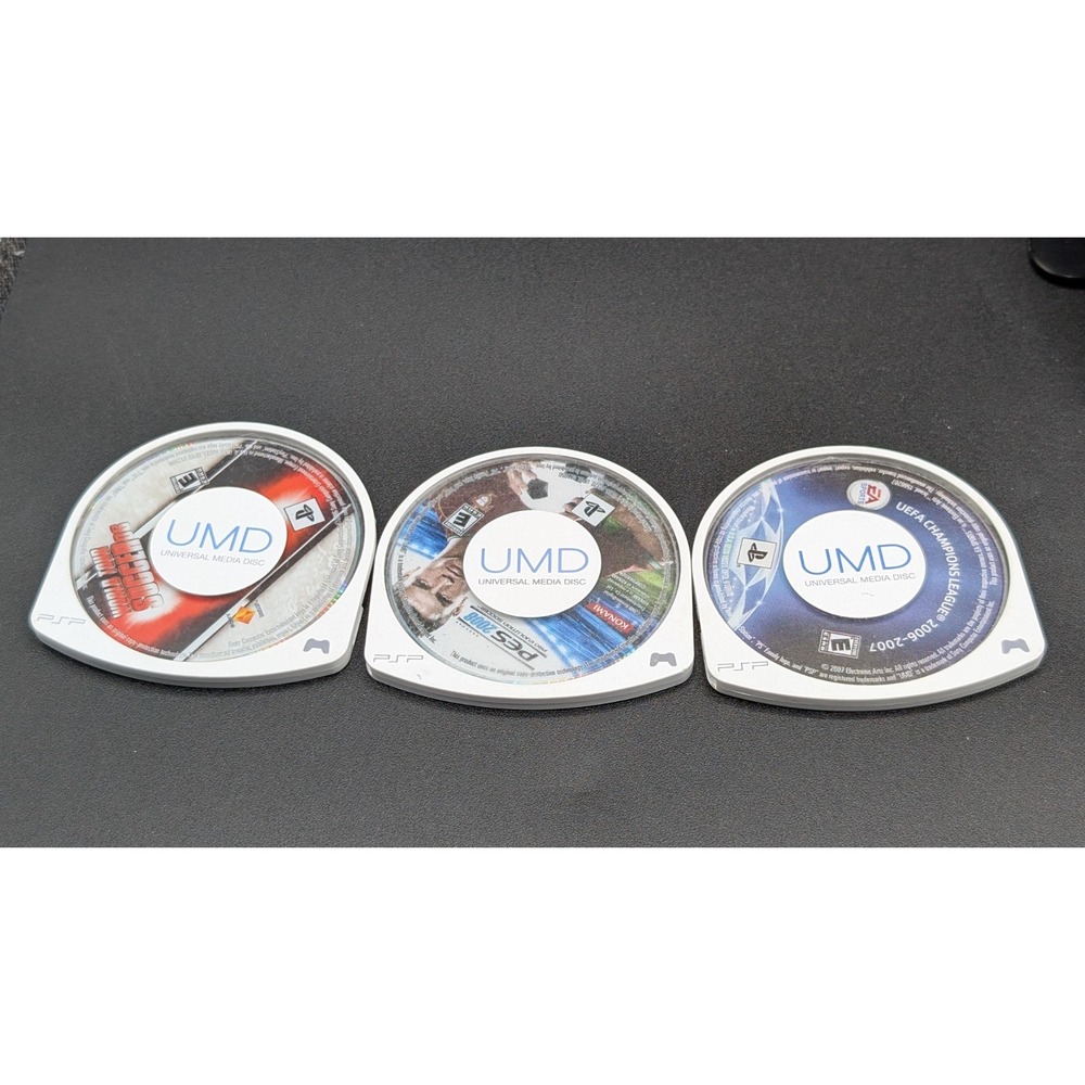 Sony PlayStation Portable PSP Disc Only Bundle Lot of 3 (PES, Soccer, UEFA)